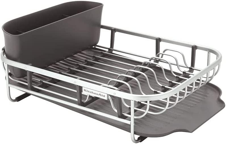 KitchenAid Aluminum Space Saving Dishrack, 17-Inch, Charcoal