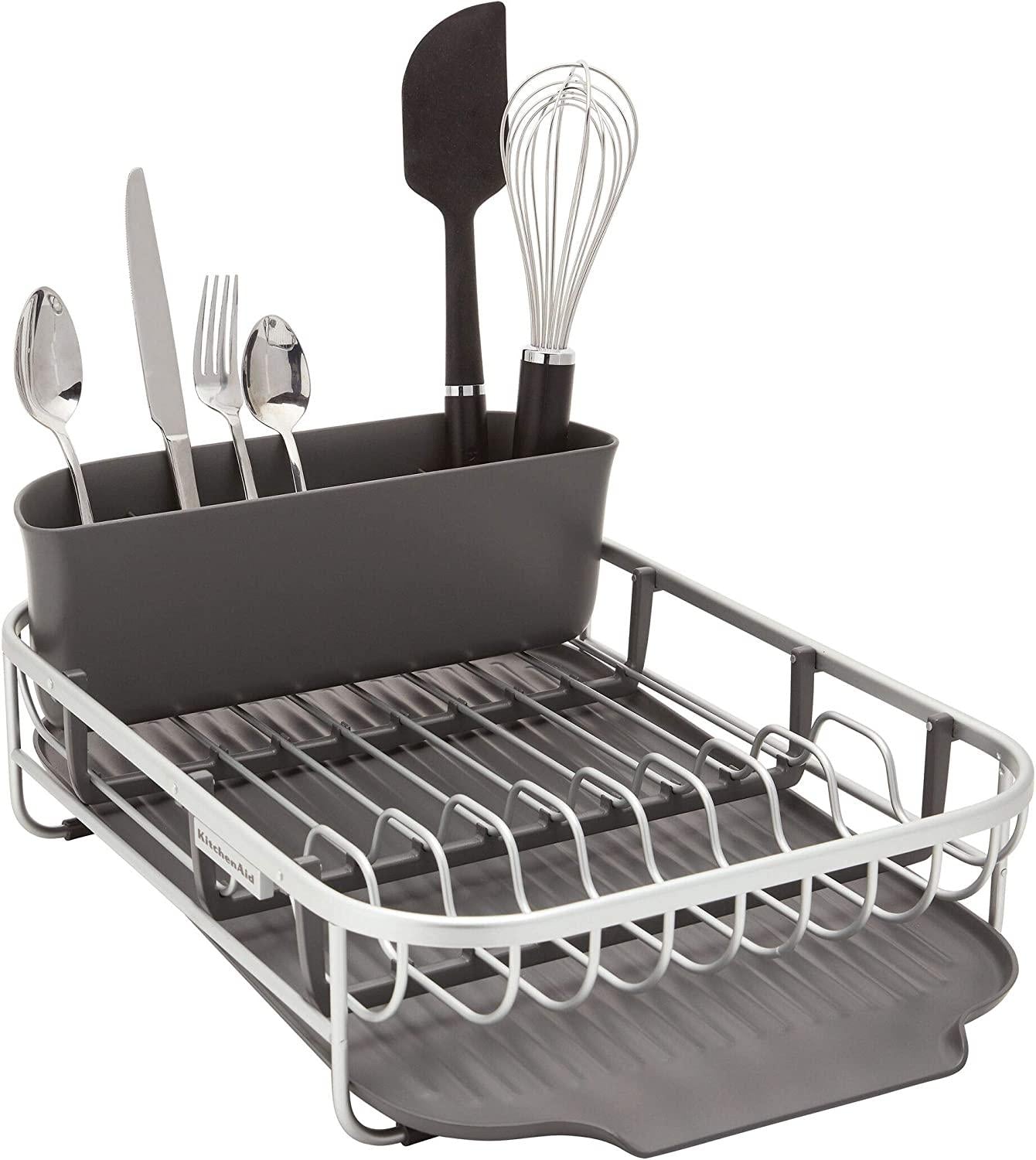 KitchenAid Aluminum Space Saving Dishrack, 17-Inch, Charcoal