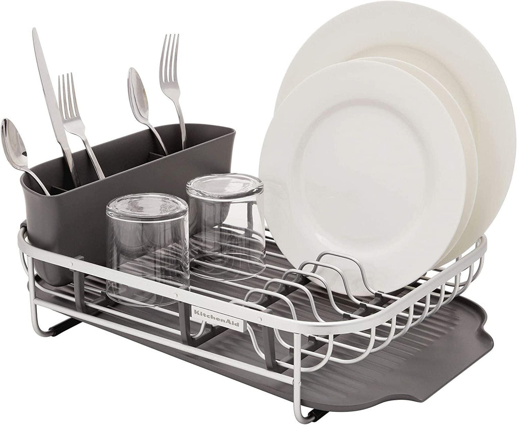 KitchenAid Aluminum Space Saving Dishrack, 17-Inch, Charcoal