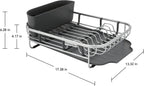 KitchenAid Aluminum Space Saving Dishrack, 17-Inch, Charcoal