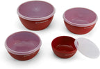 KitchenAid Classic Prep Bowls with Lids, Set of 4, Empire Red