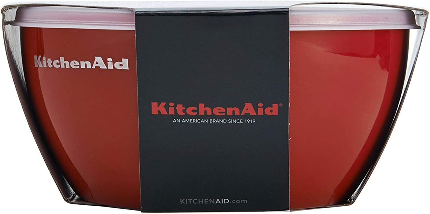 KitchenAid Classic Prep Bowls with Lids, Set of 4, Empire Red