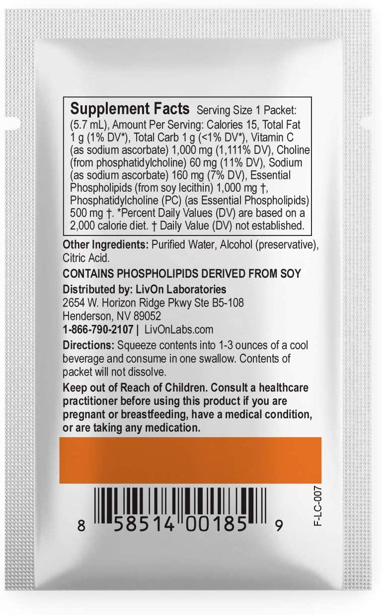 Lypo–Spheric Vitamin C - 6 Cartons (180 Packets) – 1,000 mg Vitamin C & 1,000 mg Essential Phospholipids Per Packet – Liposome Encapsulated for Improved Absorption – 100% Non–GMO