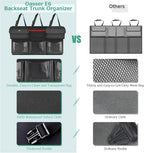 Oasser Back Seat Trunk Organizer Hanging Car Organizer Trunk Foldable Cargo Storage with 6 Large Pockets 3 Adjustable Straps