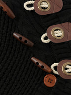 mens single breasted high neck cable knit warm casual cardigans
