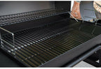 Barrel Charcoal BBQ Grill Smoker 29 in. Side Shelf Two Racks Meat Black