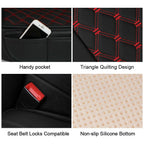 Black/Red Leather Car Seat Front Cushion Waterproof Universal Protector