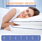 MZOIMZO Bed Pillows for Sleeping- King Size, Set of 2, Cooling Hotel Quality with Premium Soft Down Alternative Fill for Back, Stomach or Side Sleepers