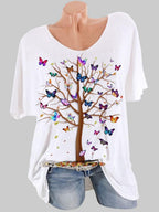 Butterfly Print Short Sleeve T-Shirt
