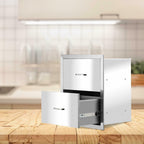 Steel BBQ Double Triple Drawers Outdoor Kitchen Door Silver