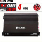KUERL 4 Channel AB Class 12V Car Amplifier , 5800W Power Stereo Amplifier, Car Audio Amplifier To Drive Subwoofers And Speakers