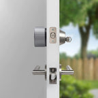 Wi-Fi Smart Lock Silver Single Cylinder Deadbolt