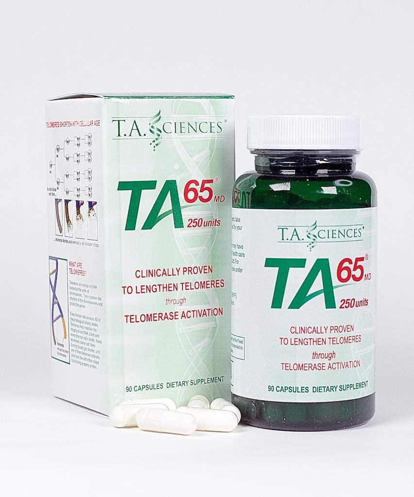 T.A. Sciences | TA-65 Supplement | 1x90 Capsules | 250 U | Free $99.00 Value | Rg-Cell Concentrated Restorative Serum with EGF &AFA Algae