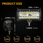4 Pack Of 120W 12000lm LED Work Light Bar, Led Fog Light 7 Inch Off Road Light Waterproof Die-Casting Aluminum Alloy Shell For Jeep Boat UTV Truck ATV