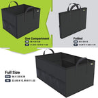 MIU COLOR Car Trunk Organizer with 8 Mesh Pockets, 52L Collapsible Cargo Storage Containers with Strap Handle for Sedan SUV, Black