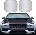 EcoNour 2-Piece Car Windshield Sun Shade, Sun Blocker for Car Windshield Reflects Heat and UV Rays, Foldable Automotive Interior Accessories for Sun Protection, Medium (28 in x 31 in)