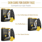 DERMORA Skin Treatment Mask 24K Gold Eye Mask - 100 Pairs Eye Gels - Rejuvenating Treatment for Revitalizing,Dark Cirlce,Puffiness,Refresh,Travel,Wrinkles (100 Pairs)