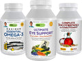 Andrew Lessman 3 Product Eye Health Bundle – 180 Softgels Each of Ultimate Eye Support, Maximum Essential Omega-3 and Complete Tocotrienols. Promotes and Supports Eye Health.