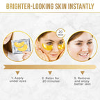 DERMORA Skin Treatment Mask 24K Gold Eye Mask - 100 Pairs Eye Gels - Rejuvenating Treatment for Revitalizing,Dark Cirlce,Puffiness,Refresh,Travel,Wrinkles (100 Pairs)