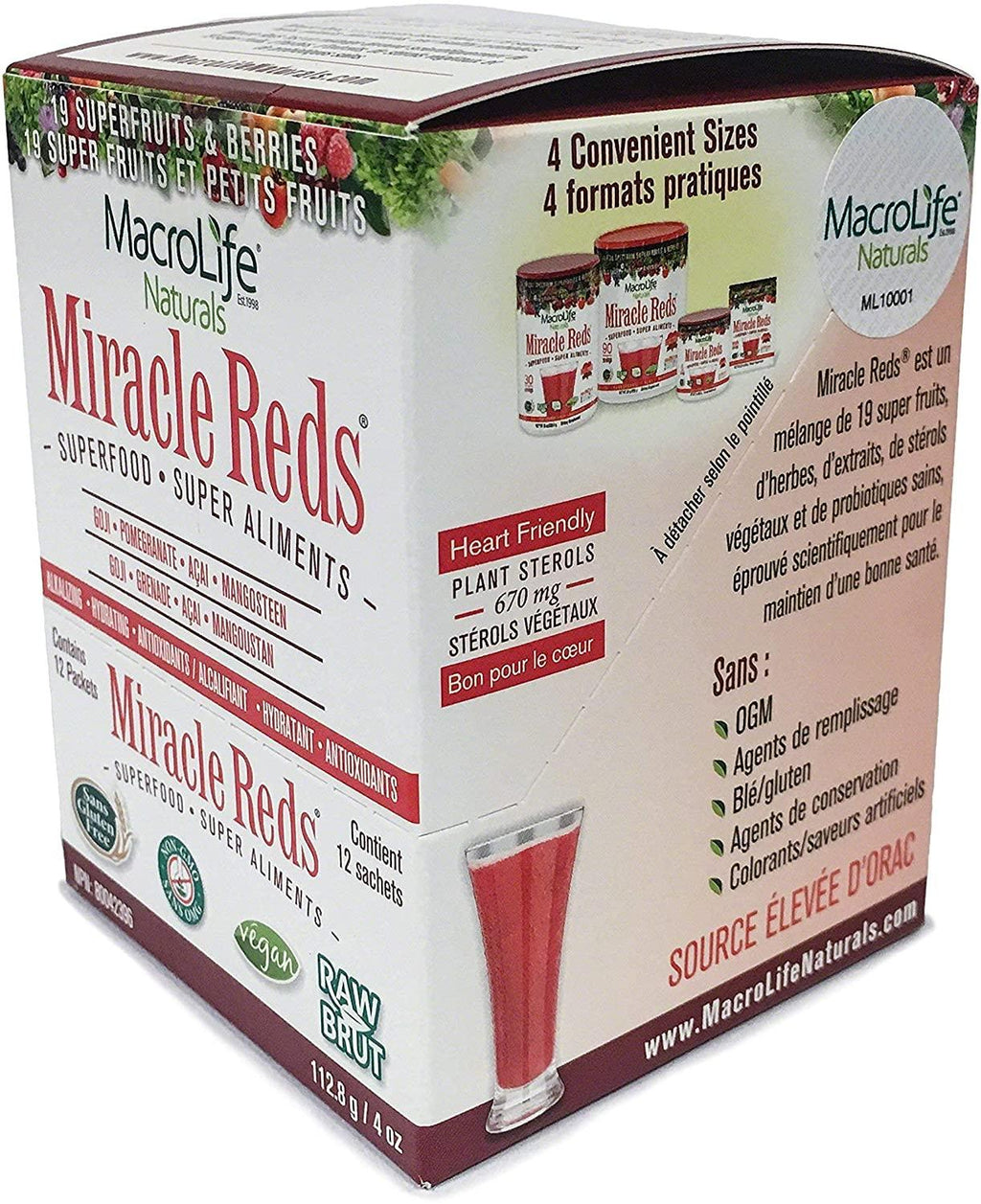 MacroLife Naturals Miracle Reds 5ct Survival Bundle - Superfood Powder - 4 x 30oz (360 Servings) + 12 Packet Travel Box