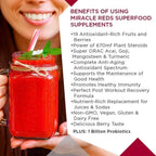 MacroLife Naturals Miracle Reds 5ct Survival Bundle - Superfood Powder - 4 x 30oz (360 Servings) + 12 Packet Travel Box
