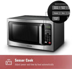 Toshiba  EM131A5C-SS Microwave Oven with Smart Sensor, Easy Clean Interior, ECO Mode and Sound On/Off, 1.2 Cu.ft, 1100W,  Steel (Renewed)