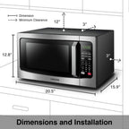 Toshiba  EM131A5C-SS Microwave Oven with Smart Sensor, Easy Clean Interior, ECO Mode and Sound On/Off, 1.2 Cu.ft, 1100W,  Steel (Renewed)