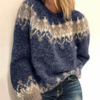 Women's Fashion Long Sleeve Round Neck Loose Sweater