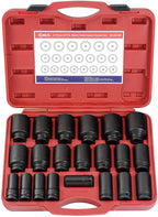 Genius Tools 21PC 3/4" Dr. Metric Deep Impact Socket Set (CR-Mo) - DI-621M