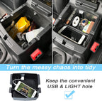 3PCS Center Console Organizer Tray Box Compatible with 2018-2024 Wrangler and 2020-2023 Gladiator Gear Shift Organizer Armrest Accessories Hanging Box（Not for JK/JKU）