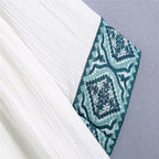 vintage patchwork puff sleeve loose embroidery blouse