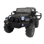 12V Power Kids Ride-On Car Truck with R/C Parental Remote + Rubber Wheels + Leather Seat + MP3 Music Player + LED Lights (Black)