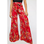 lace-up casual wide leg pants