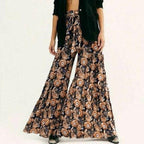lace-up casual wide leg pants