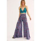 lace-up casual wide leg pants