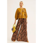 lace-up casual wide leg pants