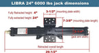 Set 4 Libra 24" 6000lbs RV Trailer Stabilizer Leveling Scissor Jacks w/ Dual Power Drill sockets & mounting Hardware Set