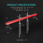 SPECSTAR 1100 Lbs Engine Support Bar Transverse Hoist for Motor Transmission with 2  Lift Holder and Dual Hooks