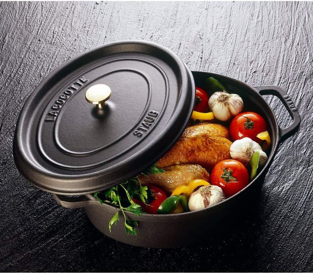 Staub Cast Iron 7-qt Oval Cocotte - Matte Black, Made in France