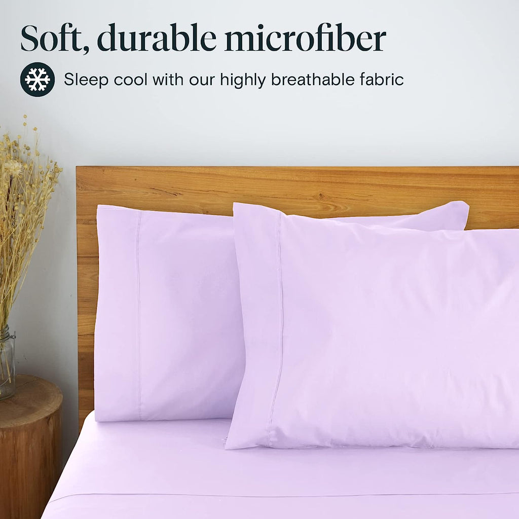 LuxClub 6 PC Full Size Sheet Set Bamboo Sheets Deep Pockets 18" Eco Friendly Wrinkle Free Cooling Sheets Machine Washable Hotel Bedding Silky Soft - Periwinkle Full