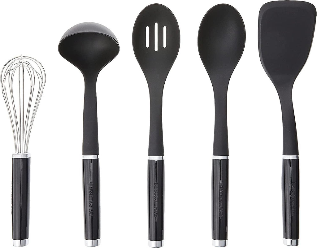 KitchenAid Tool and Gadget Set with Crock, 6-Piece, Black