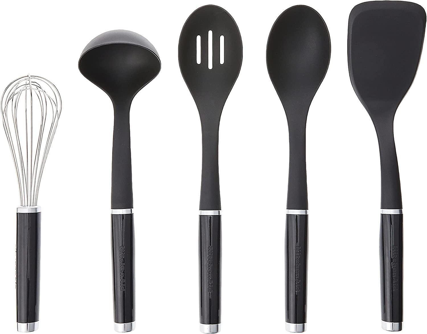 KitchenAid Tool and Gadget Set with Crock, 6-Piece, Black