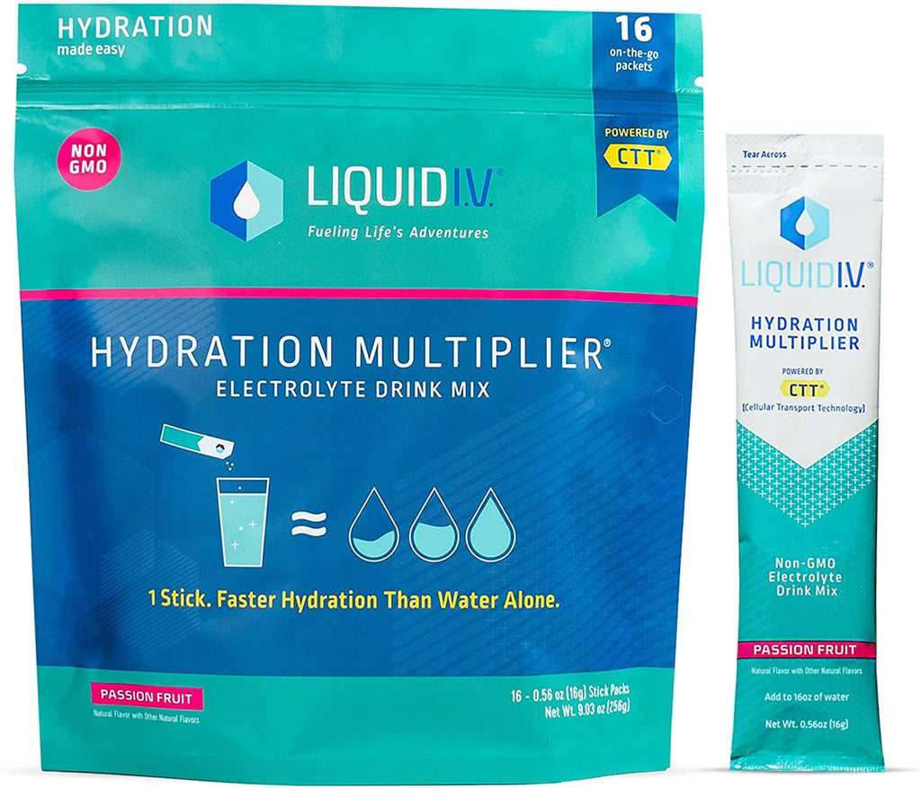 Liquid I.V. Hydration Multiplier - Passion Fruit - Hydration Powder Packets | Electrolyte Drink Mix | Easy Open Single-Serving Stick | Non-GMO