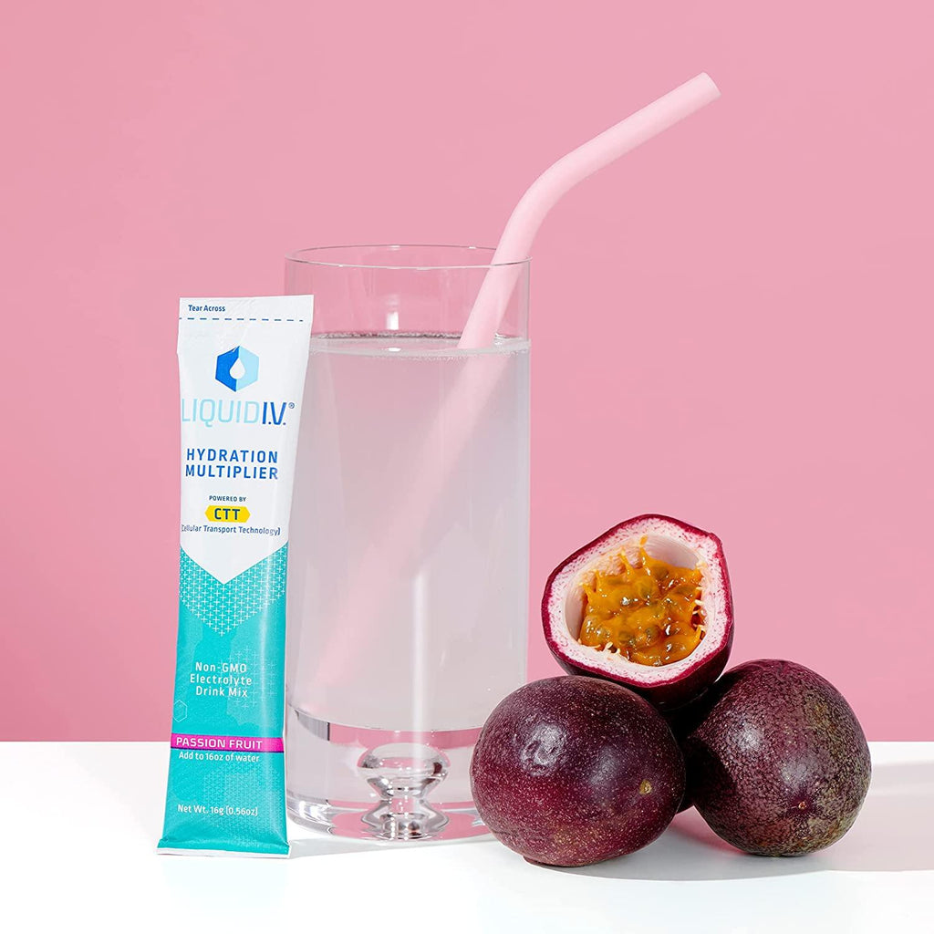 Liquid I.V. Hydration Multiplier - Passion Fruit - Hydration Powder Packets | Electrolyte Drink Mix | Easy Open Single-Serving Stick | Non-GMO