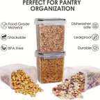 24pcs Airtight Food StoraContainers With Lids, BPA Kitchen StoraContainers For Dry Food, Flour And Sugar, With Lables &amp; Marker Pen