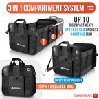 Starling's Car Trunk Organizer - Durable Storage SUV Cargo Organizer Adjustable (Black, 3 Compartments)