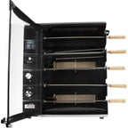 BRAZILIAN FLAME Portable Propane Gas Rotisserie BBQ Grill Single Burner Black