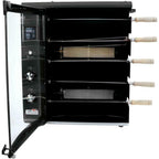 BRAZILIAN FLAME Portable Propane Gas Rotisserie BBQ Grill Single Burner Black