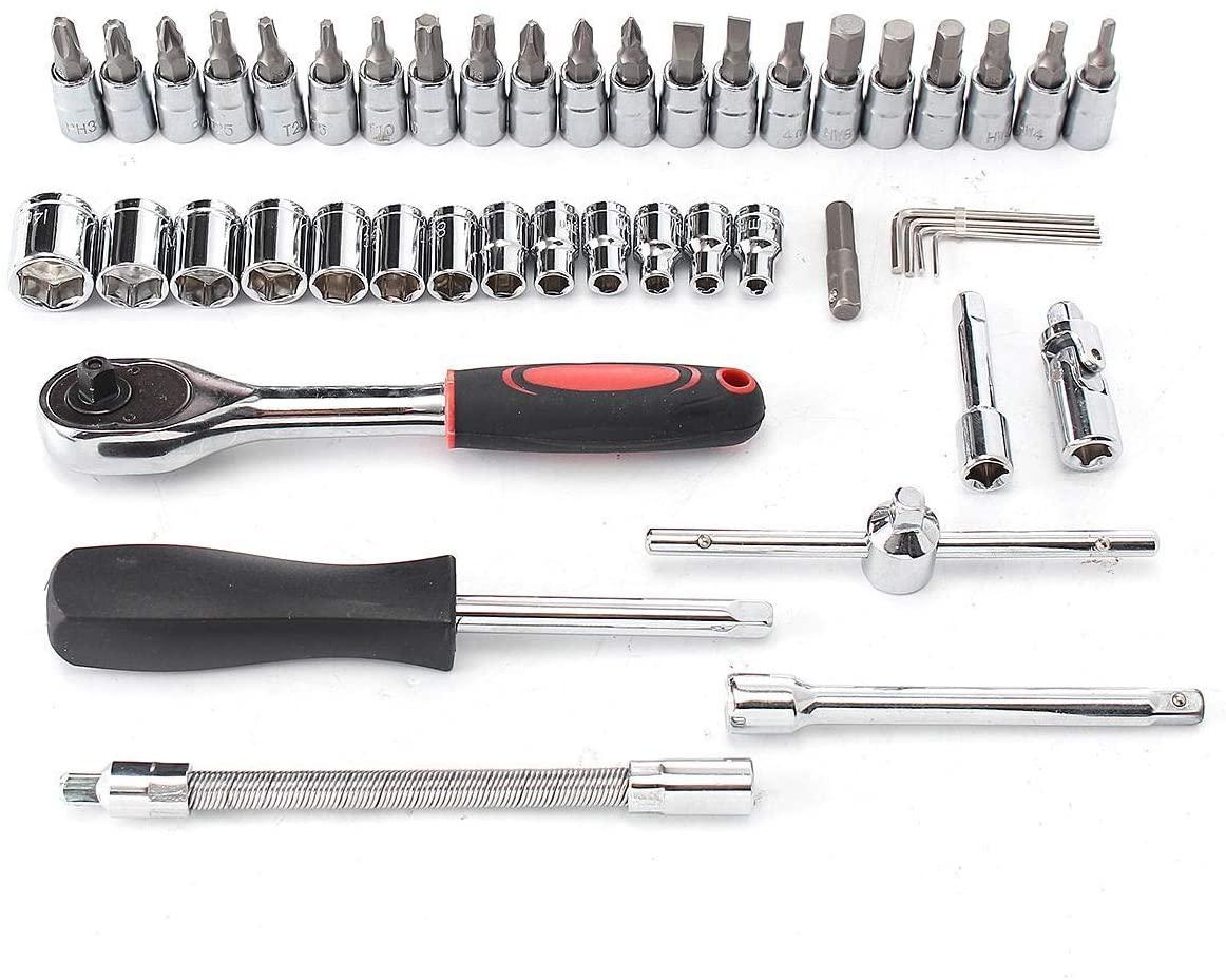 Peixiang Sturdy Hand Tools 46Pcs Drive Heavy Duty Telescopic Shaft Ratchet Handle Socket Wrench Spanner Set Safety