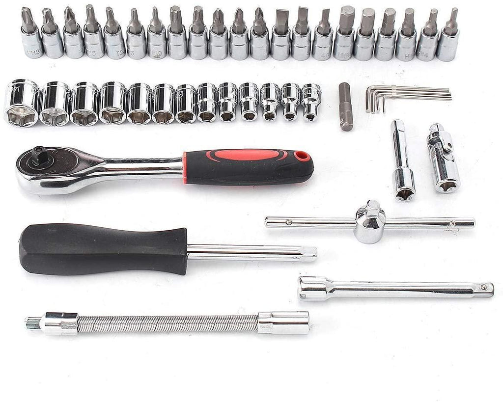 Tool Hand Tools 46Pcs Drive Heavy Duty Telescopic Shaft Ratchet Handle Socket Wrench Spanner Set Bike